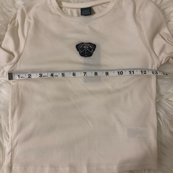 Wild Fable Long Sleeve Pug Crop Top Ivory 
 XS - Picture 9 of 15